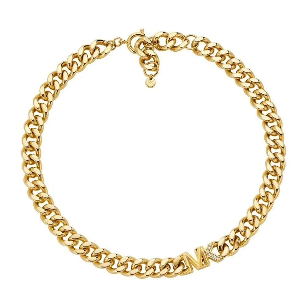 Michael Kors Brass curb chain in gold-plated brass necklace